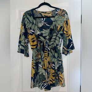 Fashion Nova Tropical Romper - Size M